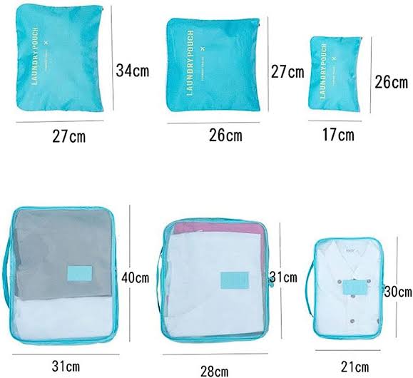 6pcs/Set Travel Storage Bag Portable Luggage Organizer
