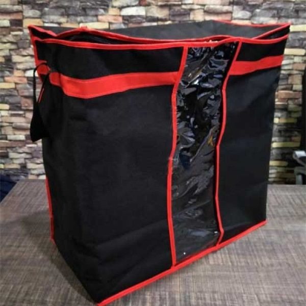 Pack of 4 Black Storage Blanket Bag Organizer