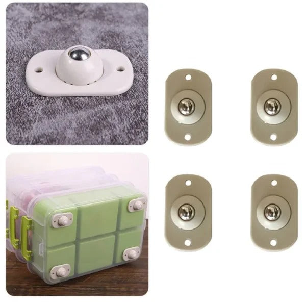 Quality Furniture Moving Wheel - [4 Pcs] | Stainless Steel Mini