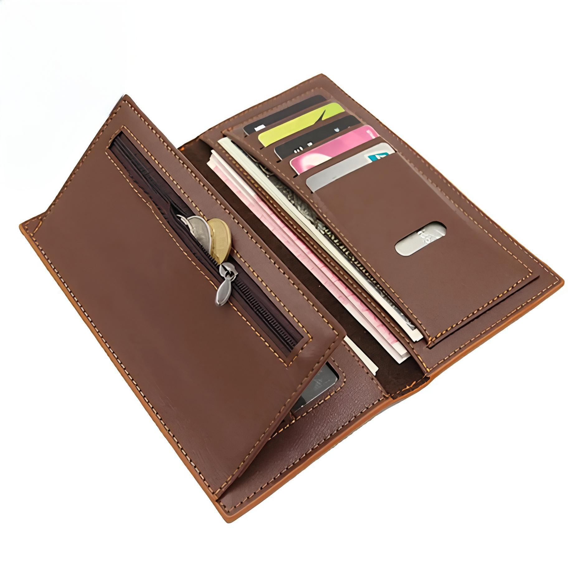 Stylish Slim Long PU leather wallet