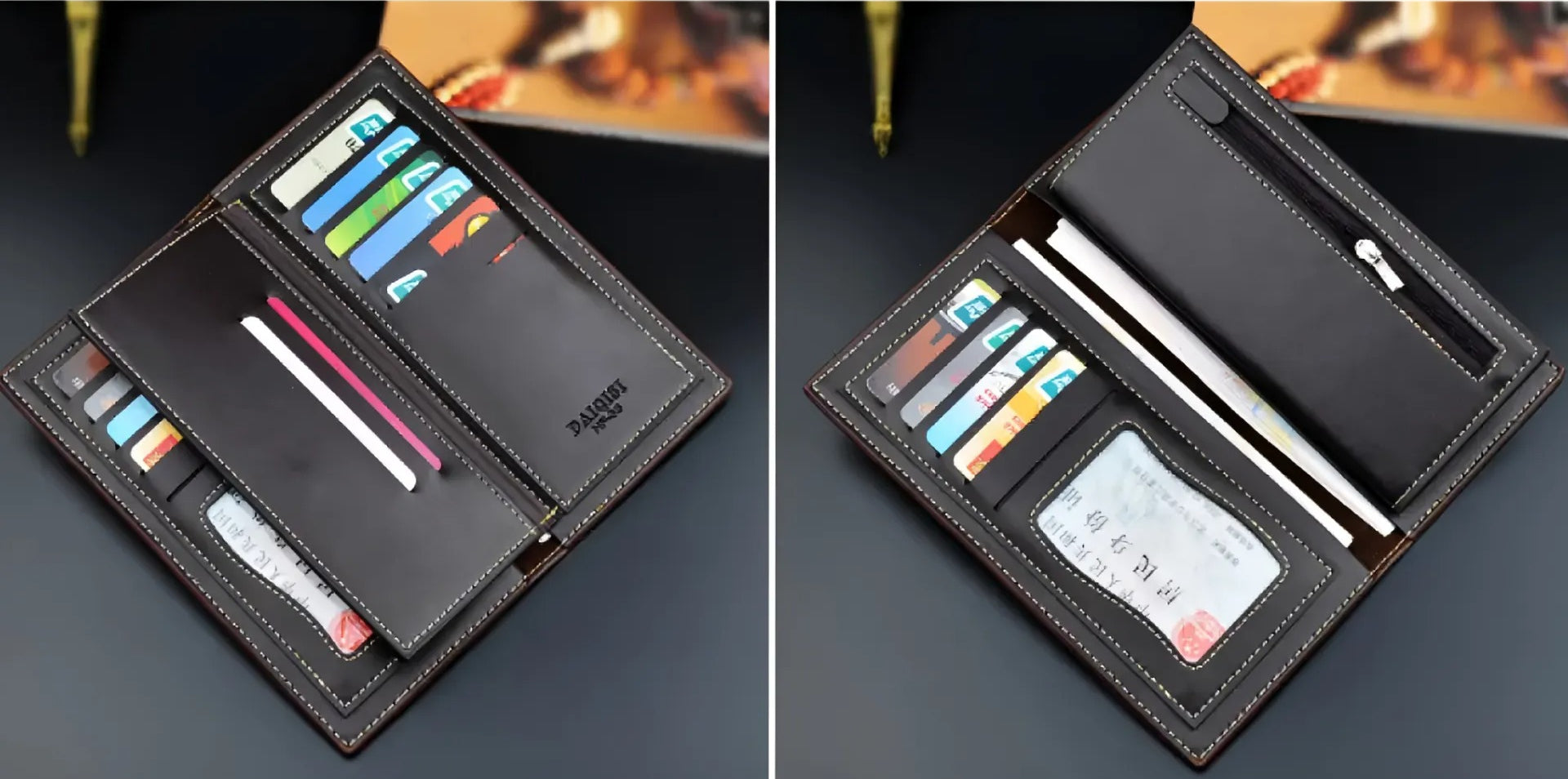 Stylish Slim Long PU leather wallet